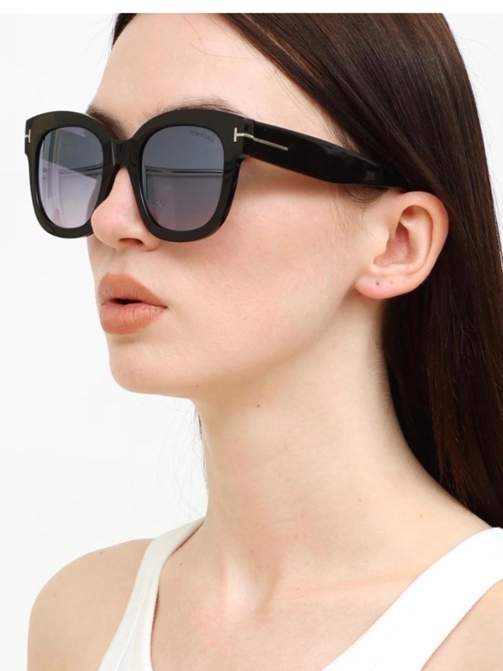 EUC Tom Ford Black Beatrix Mirrored Square Sunglasses, 52mm